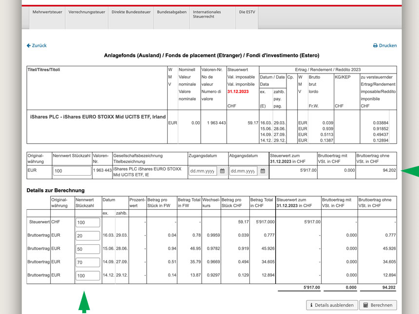 ICTax-Tool Beispiel